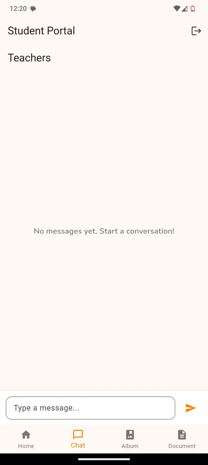 Parent chat screen for messaging the teachers